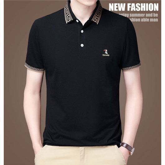 Polo Ejecutivo de Algodón Mercerizado para Hombre - Manga Corta Suelta Verano - Image 11