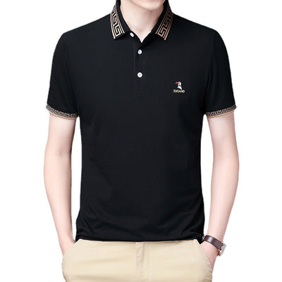 Polo Ejecutivo de Algodón Mercerizado para Hombre - Manga Corta Suelta Verano - Image 4