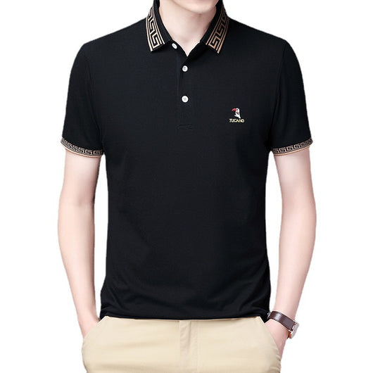 Polo Ejecutivo de Algodón Mercerizado para Hombre - Manga Corta Suelta Verano - Image 4