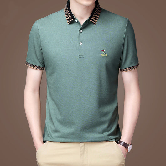 Polo Ejecutivo de Algodón Mercerizado para Hombre - Manga Corta Suelta Verano - Image 12