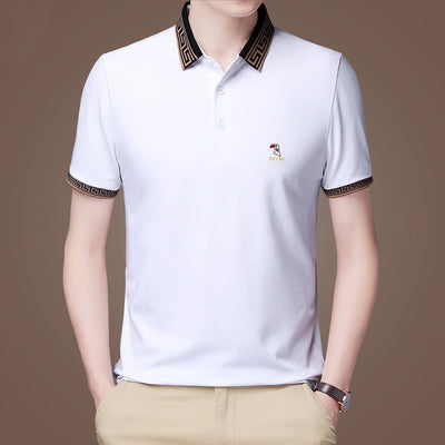 Polo Ejecutivo de Algodón Mercerizado para Hombre - Manga Corta Suelta Verano - Image 13