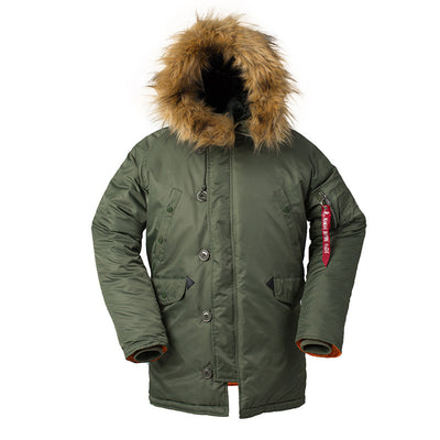 Chaqueta Acolchada Aviador para Hombre - Abrigo de Invierno Grueso con Capucha - Image 8