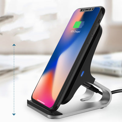 Cargador Inalámbrico 15W QI Rápido con Soporte para Teléfono en Aluminio - Image 8