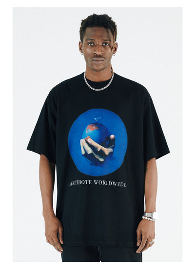 Camiseta Holgada de Manga Corta Unisex - Estilo Hip-Hop Urbano - Image 9
