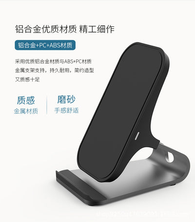 Cargador Inalámbrico 15W QI Rápido con Soporte para Teléfono en Aluminio - Image 6