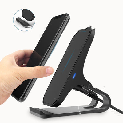 Cargador Inalámbrico 15W QI Rápido con Soporte para Teléfono en Aluminio