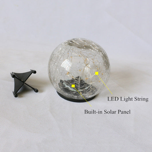Luz Solar LED de Jardín con Diseño de Esfera de Cristal Agrietado - Image 27