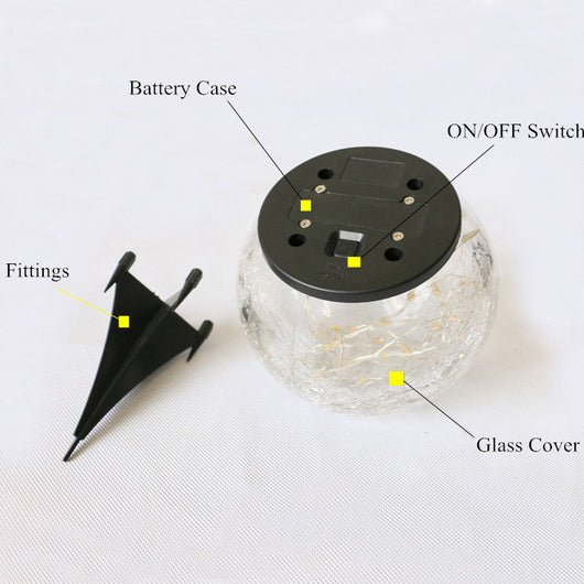 Luz Solar LED de Jardín con Diseño de Esfera de Cristal Agrietado - Image 26