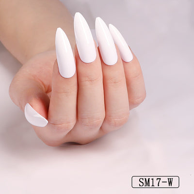 Uñas Postizas Ovaladas Puntiagudas Rojo Intenso - Image 16