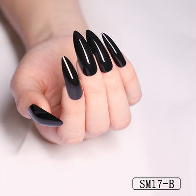 Uñas Postizas Ovaladas Puntiagudas Rojo Intenso - Image 19