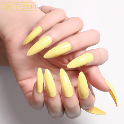 Uñas Postizas Ovaladas Puntiagudas Rojo Intenso - Image 23