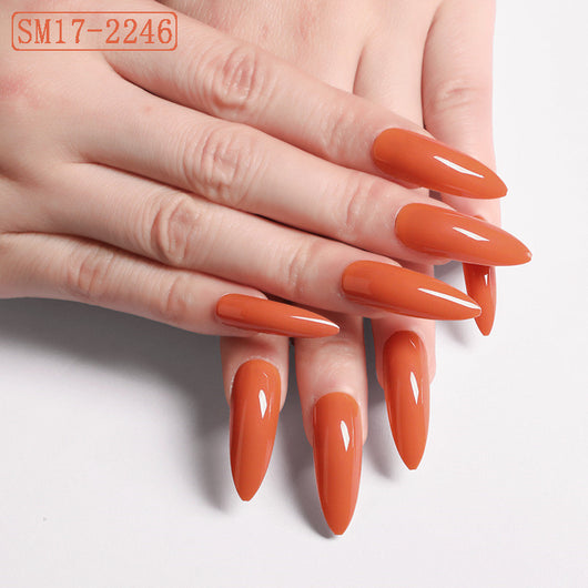 Uñas Postizas Ovaladas Puntiagudas Rojo Intenso - Image 10
