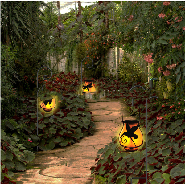Luz Solar de Jardín Colgante con Efecto Llama Dinámico