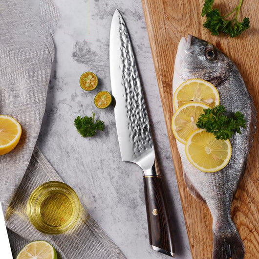 Cuchillo de Chef 8 Pulgadas Acero Inoxidable Forjado con Mango de Madera - Image 8
