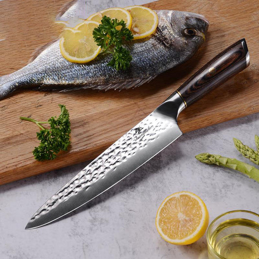 Cuchillo de Chef 8 Pulgadas Acero Inoxidable Forjado con Mango de Madera - Image 10