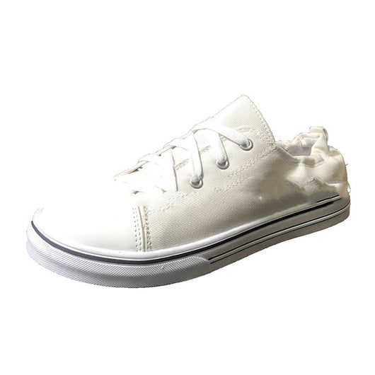 Zapatillas Plataforma Lona con Tacón Plano y Cordones - Image 9