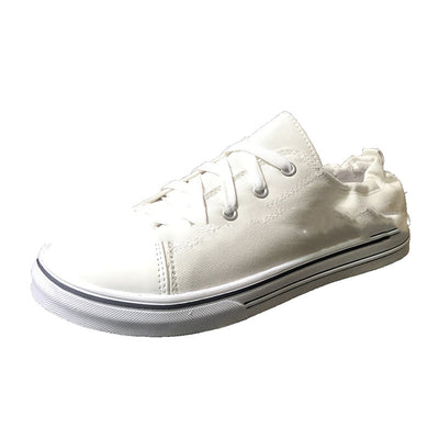 Zapatillas Plataforma Lona con Tacón Plano y Cordones - Image 2