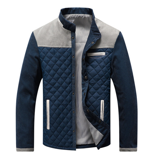 Chaqueta Casual Slim Fit para Hombre - Diseño Patchwork Primavera Otoño - Image 3