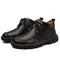 Botas Martin de Cuero Genuino para Hombre - Estilo Retro Británico Cosidas a Mano