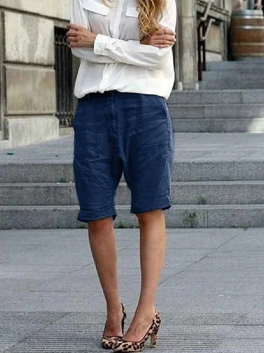 Shorts Sueltos de Algodón y Lino para Hombre y Mujer - Image 9