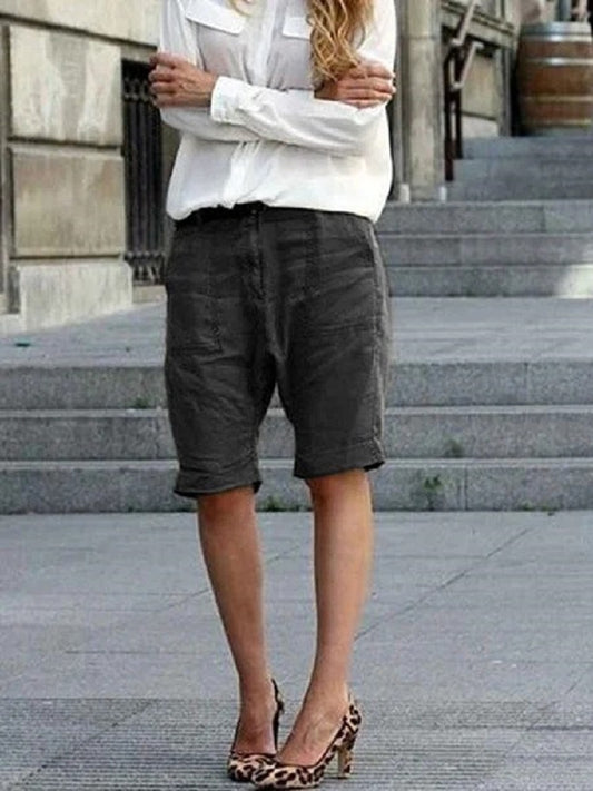 Shorts Sueltos de Algodón y Lino para Hombre y Mujer