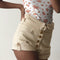 Shorts Slim Ajustado con Cinturón de Cadera y Botones - Colección Verano
