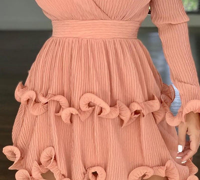 Vestido Elegante Escote Profundo con Encaje y Manga Larga - Image 11