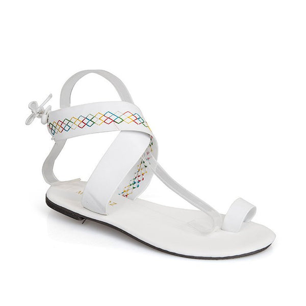 Sandalias Casuales con Tiras Cruzadas y Detalles en Bloques de Color