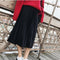 Falda Plisada de Terciopelo Metalizado - Media Cadera Elegante para Mujer
