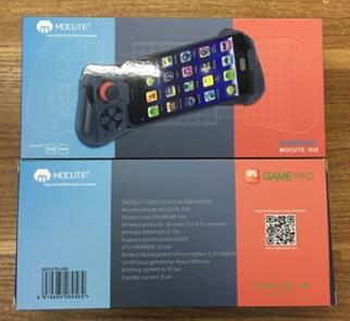 White mobile gaming controller with black D-pad, joystick with red accent, and expandable phone holder. - Image 7
