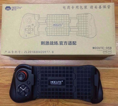 White mobile gaming controller with black D-pad, joystick with red accent, and expandable phone holder. - Image 3