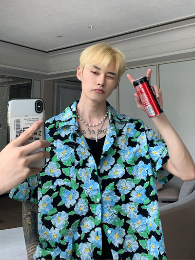 Camisa Hawaiana Floral Contraste para Hombre - Image 8