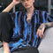Camisa Tie-Dye Coreana con Drapeado Ondulado - Estilo Relajado para Hombre