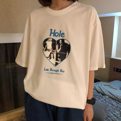 Playera Hip Hop Streetwear Hombre con Gráfico de Corazón y Letras - Image 6
