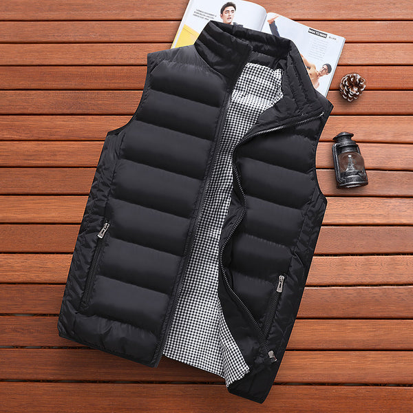 Chaleco Térmico para Hombre con Cuello Alto - Abrigo Casual Invierno Seda Algodón