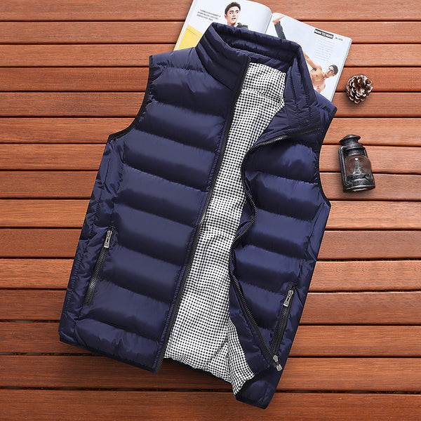 Chaleco Térmico para Hombre con Cuello Alto - Abrigo Casual Invierno Seda Algodón