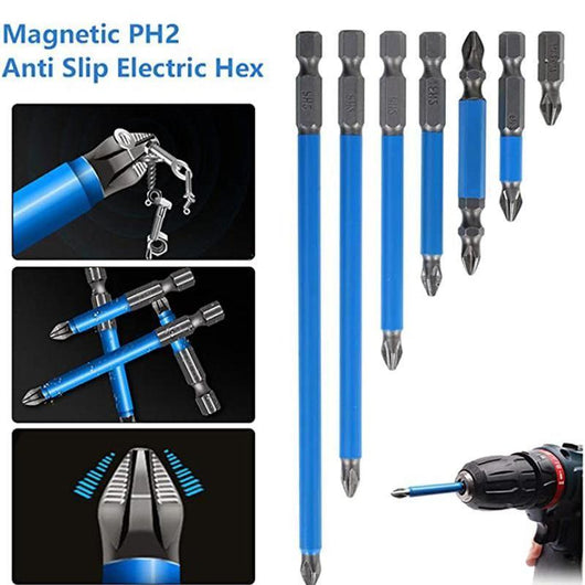 Set de 7 Brocas Magnéticas Anti Deslizamiento para Taladro Eléctrico - Múltiples Medidas