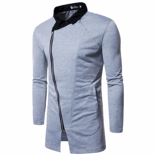 Chaqueta de Punto Casual con Cierre Diagonal y Contraste de Colores - Image 8