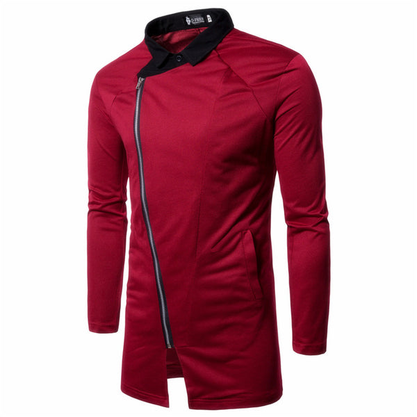 Chaqueta de Punto Casual con Cierre Diagonal y Contraste de Colores