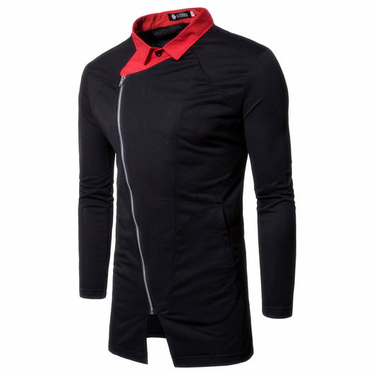 Chaqueta de Punto Casual con Cierre Diagonal y Contraste de Colores - Image 3