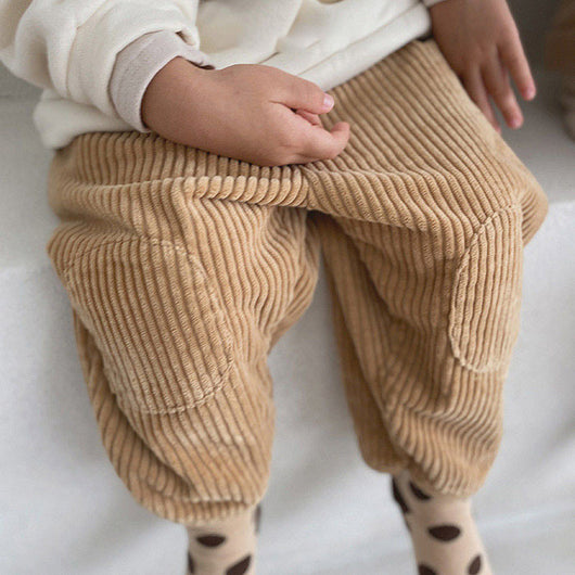 Pantalón Casual de Algodón con Parche - Corte Zanahoria Versátil