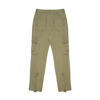 Pantalón de Trabajo Verde Militar con Bolsillos y Cierre - Image 3