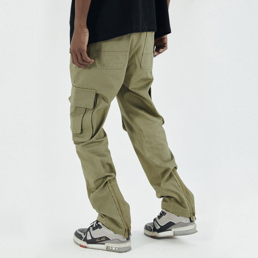 Pantalón de Trabajo Verde Militar con Bolsillos y Cierre - Image 2
