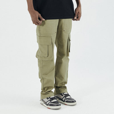 Pantalón de Trabajo Verde Militar con Bolsillos y Cierre