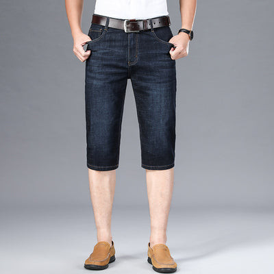 Jeans Cropped Cintura Alta Corte Recto Estilo Ejecutivo
