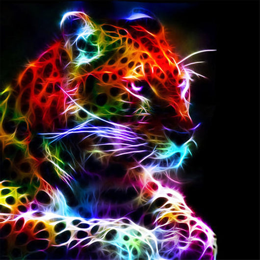 Pintura de Diamantes Leopardo Luminoso - Kit Completo de Bordado - Image 7
