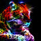 Pintura de Diamantes Leopardo Luminoso - Kit Completo de Bordado