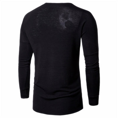 Suéter Casual de Cuello Redondo para Hombre - Manga Larga Colores Sólidos - Image 7