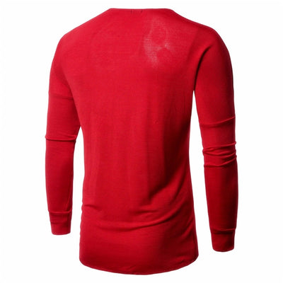Suéter Casual de Cuello Redondo para Hombre - Manga Larga Colores Sólidos - Image 11