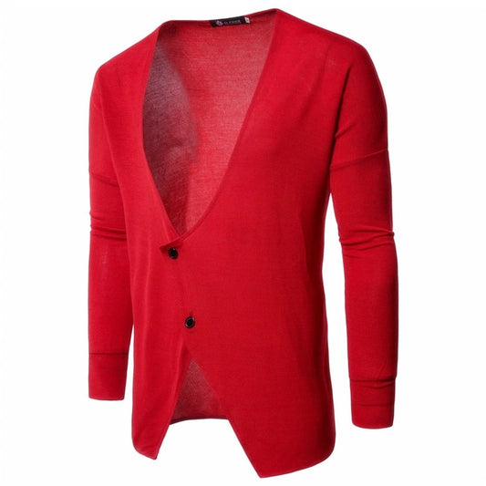 Suéter Casual de Cuello Redondo para Hombre - Manga Larga Colores Sólidos
